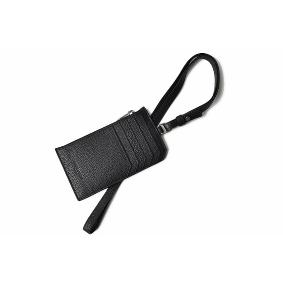 Saint Laurent Paris Coin Case Card Case Neck Strap Leather Black - Picture 2 of 8